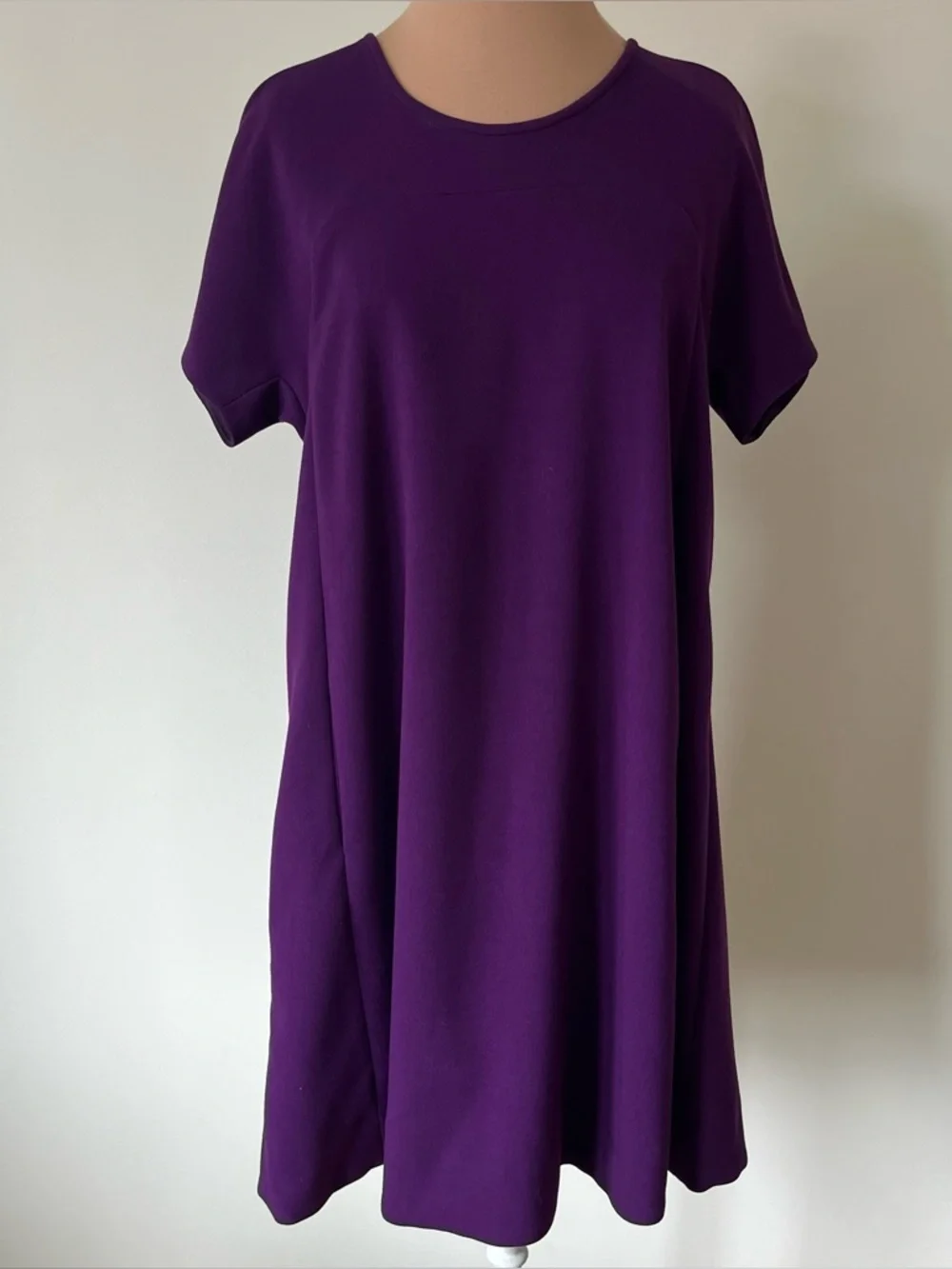 Kate Spade Bosley Flowy Short-Sleeve Round Neck A-Line Pockets Purple Dress Sz 6